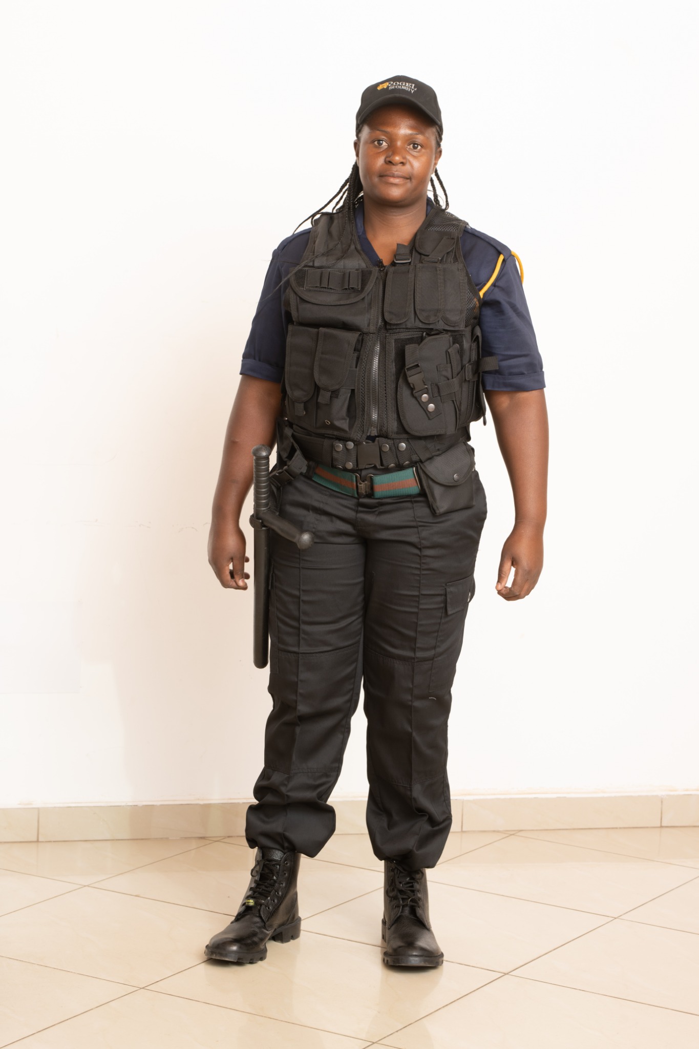 Female Rogel Security armed guard in uniform